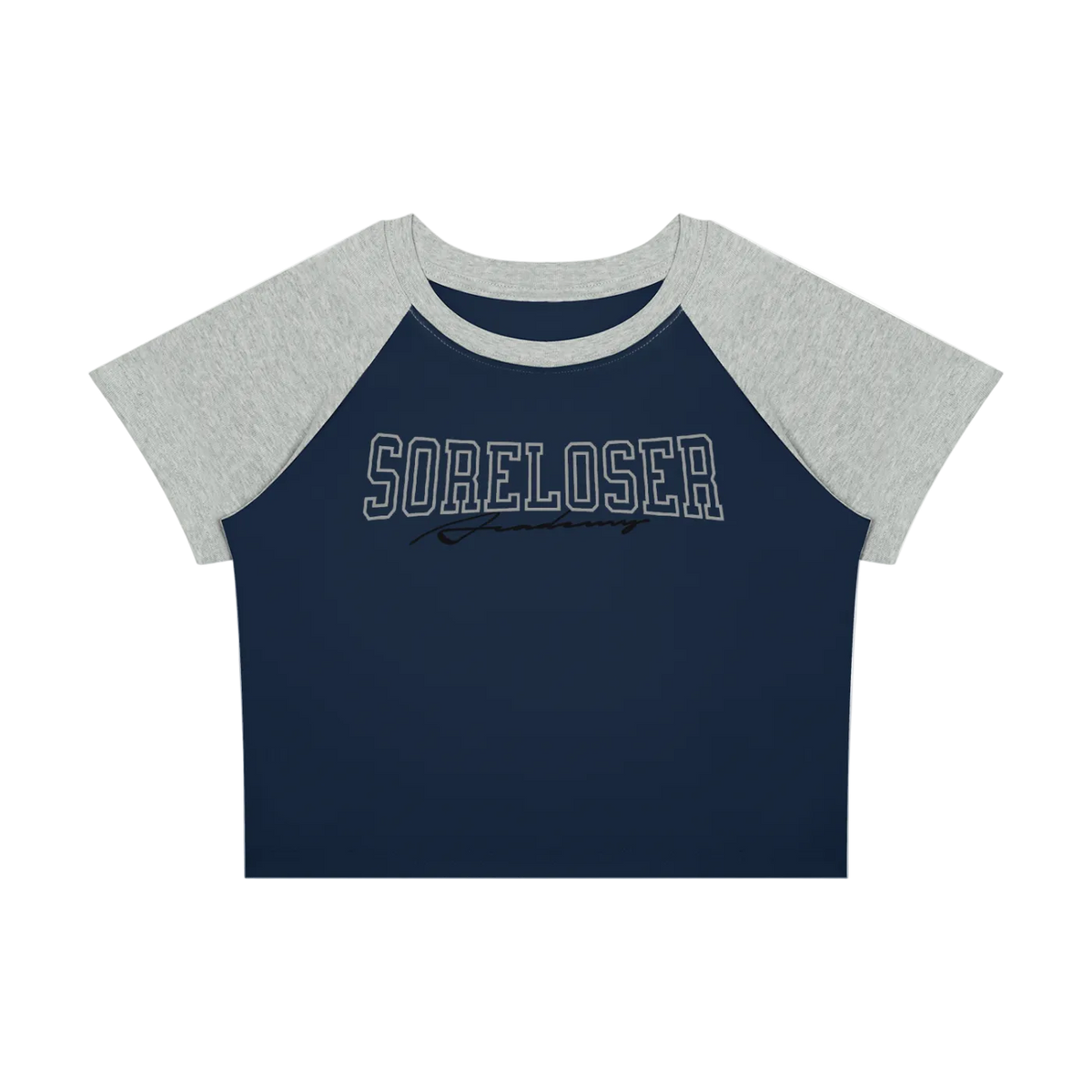 SoreLoser Gray Raglan Baby Tee