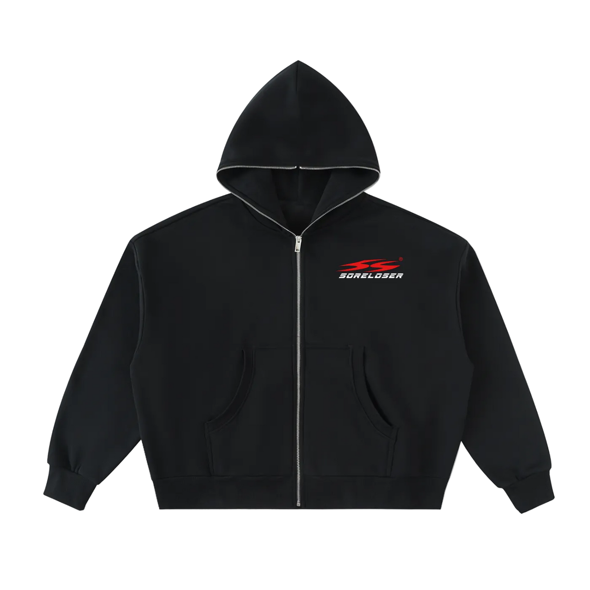 SoreLoser Fleeced Full-Zip Boxy Hoodie