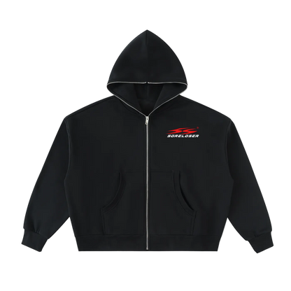 SoreLoser Fleeced Full-Zip Boxy Hoodie