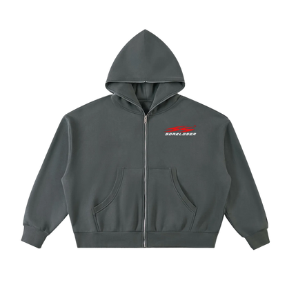 SoreLoser Fleeced Full-Zip Boxy Hoodie
