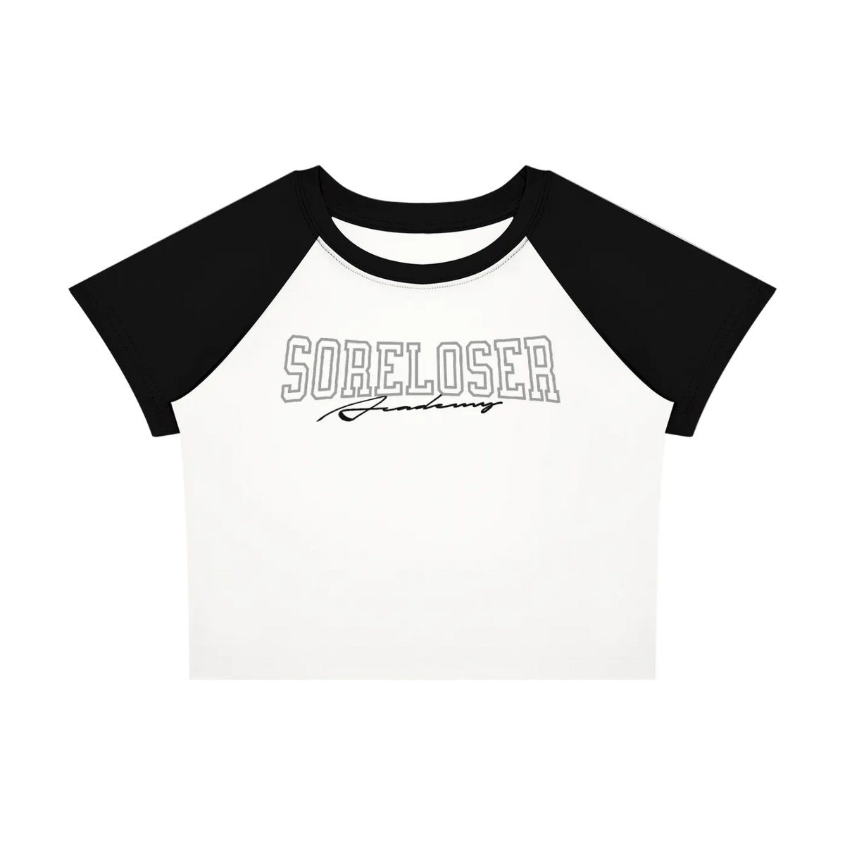 SoreLoser Gray Raglan Baby Tee