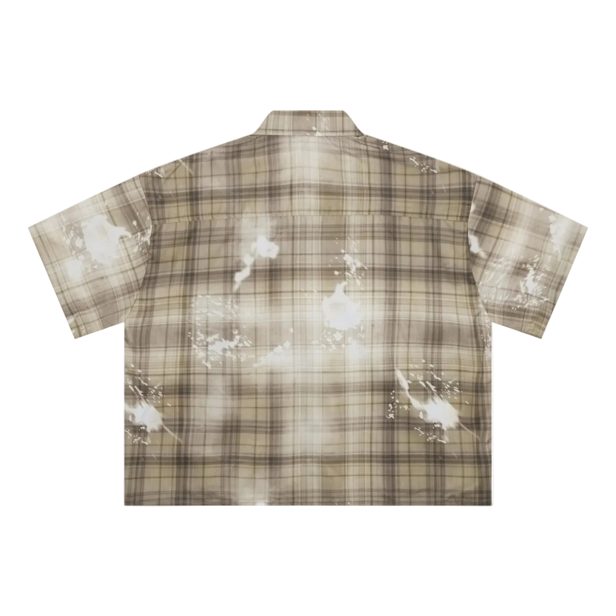 200GSM Tencel Twill Plaid Print Boxy Workwear Shirt Khaki