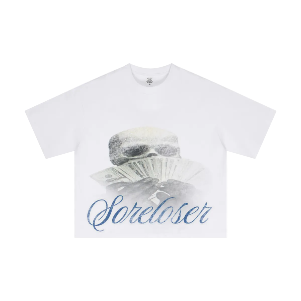 230GSM Men's Combed Cotton Plain Knit Boxy T-Shirt White