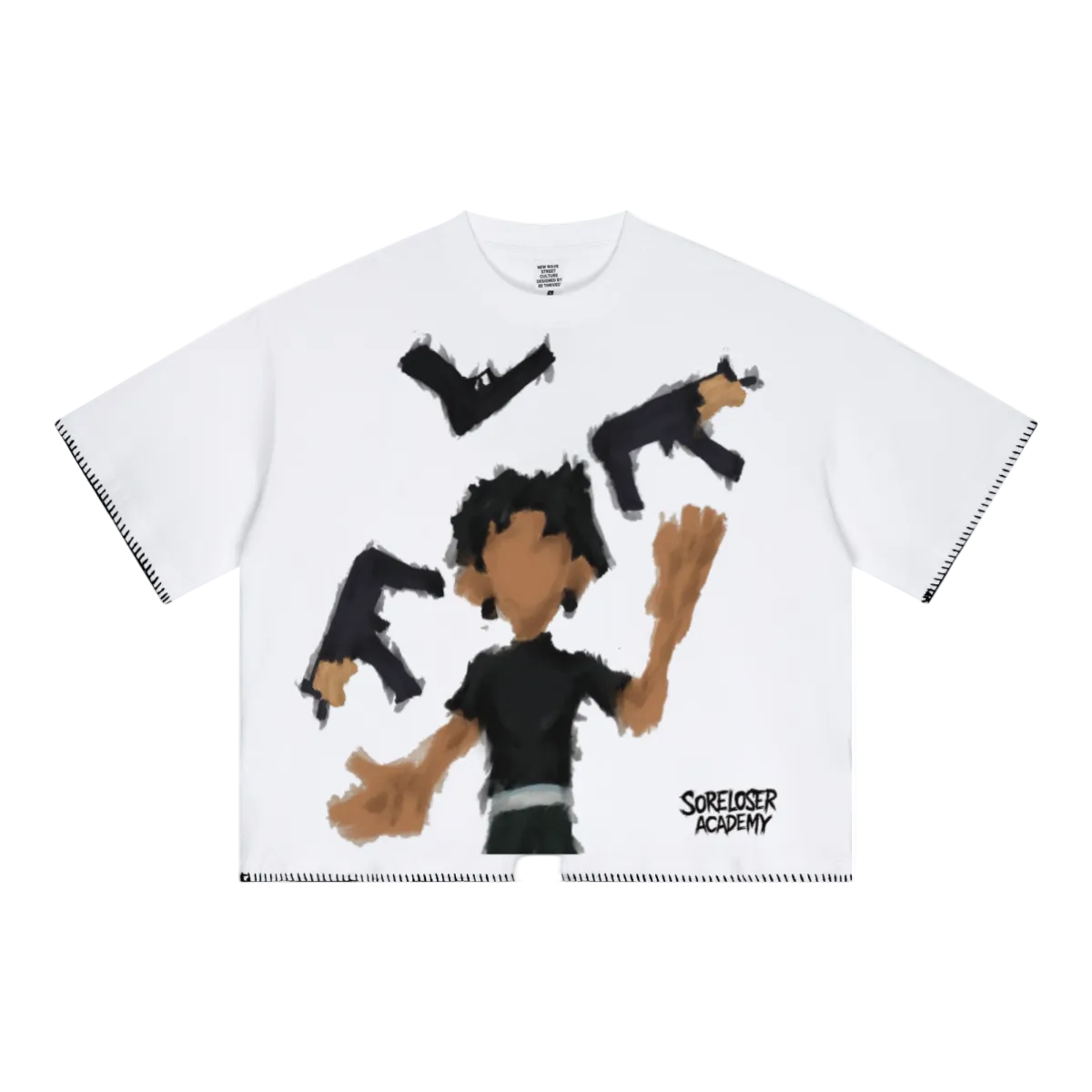 240GSM Unisex Boxy-Fit Loose-Fit T-shirt Off white