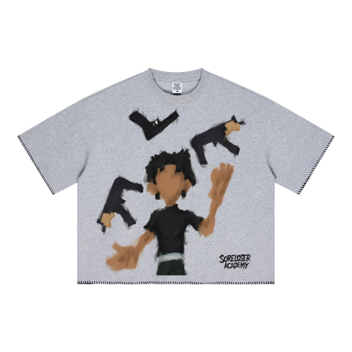 240GSM Unisex Boxy-Fit Loose-Fit T-shirt Heathered gray